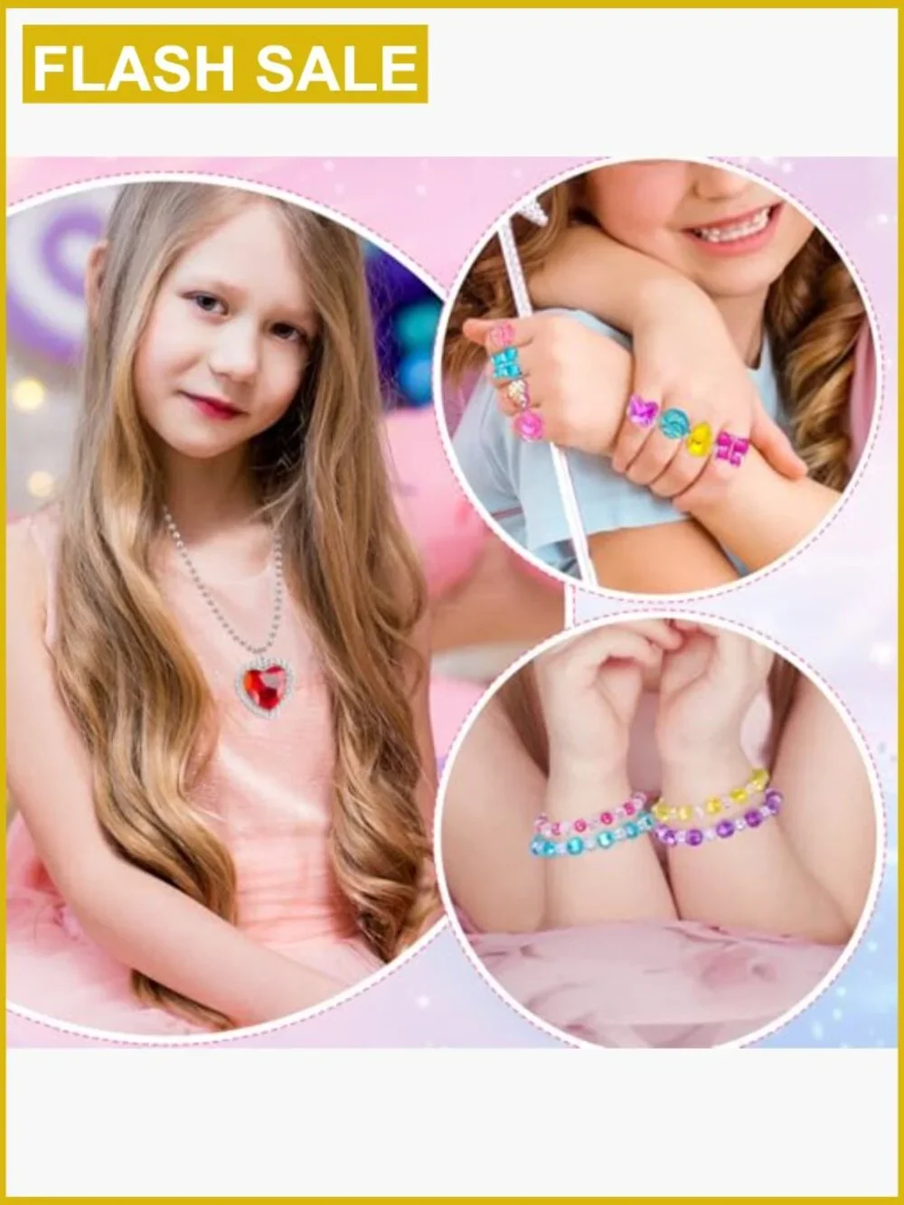 Kids Jewelry Set 26 Pc Necklaces Bracelets Rings Dress Up Play Costume